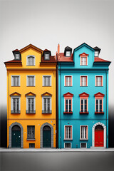Naklejka premium minimalism, colorful Europe 