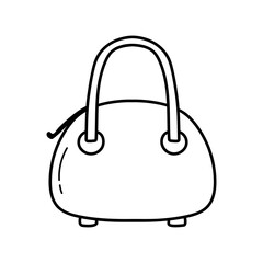 Obraz premium Women's bag is isolated on a white background. Vector doodle line illustration