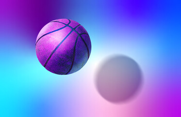 Fototapeta premium basketball illustration against the abstract blue and purple background 