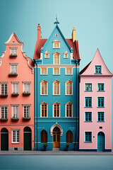 Fototapeta premium minimalism, colorful Europe 