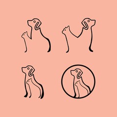 Cat and dog  animal vector logo design . icon logo . silhouette logo 