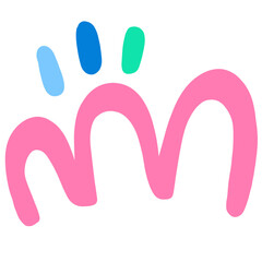 Paint brusn cartoon cute abstract clipart.