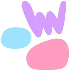 Paint brusn cartoon cute abstract clipart.