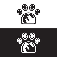 Pet cat and dog animal vector logo design . icon logo . silhouette logo 