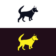 Dog animal vector logo design . icon logo . silhouette logo 
