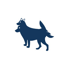 Dog animal vector logo design . icon logo . silhouette logo 