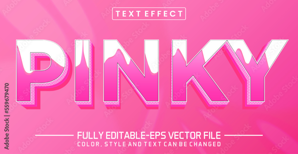 Poster editable pinky text style effect - text style concept