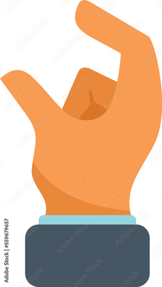 Poster show gesture icon flat vector. arm pose. position up isolated