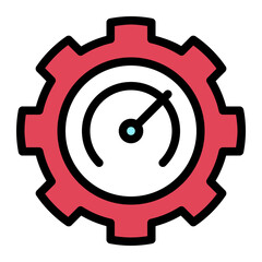 Isolated performance in lineal color icon on white background. Productivity, time, efficiency, settings, speedometer, business