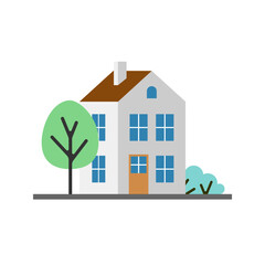 Small white house, isolated vector icon illustration - 559680229