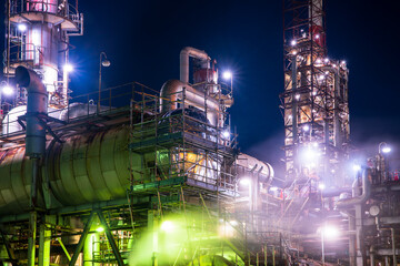 四日市　工場夜景　石原町　石油プラント