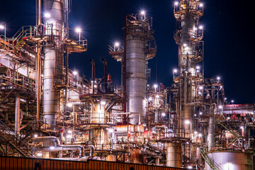 四日市　工場夜景　石原町　石油プラント