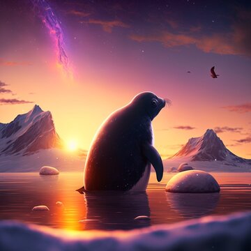 A Penguin Sunrise