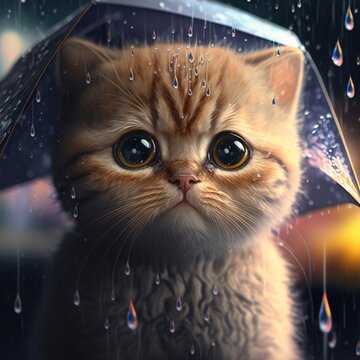 Lost kitten in the Rain