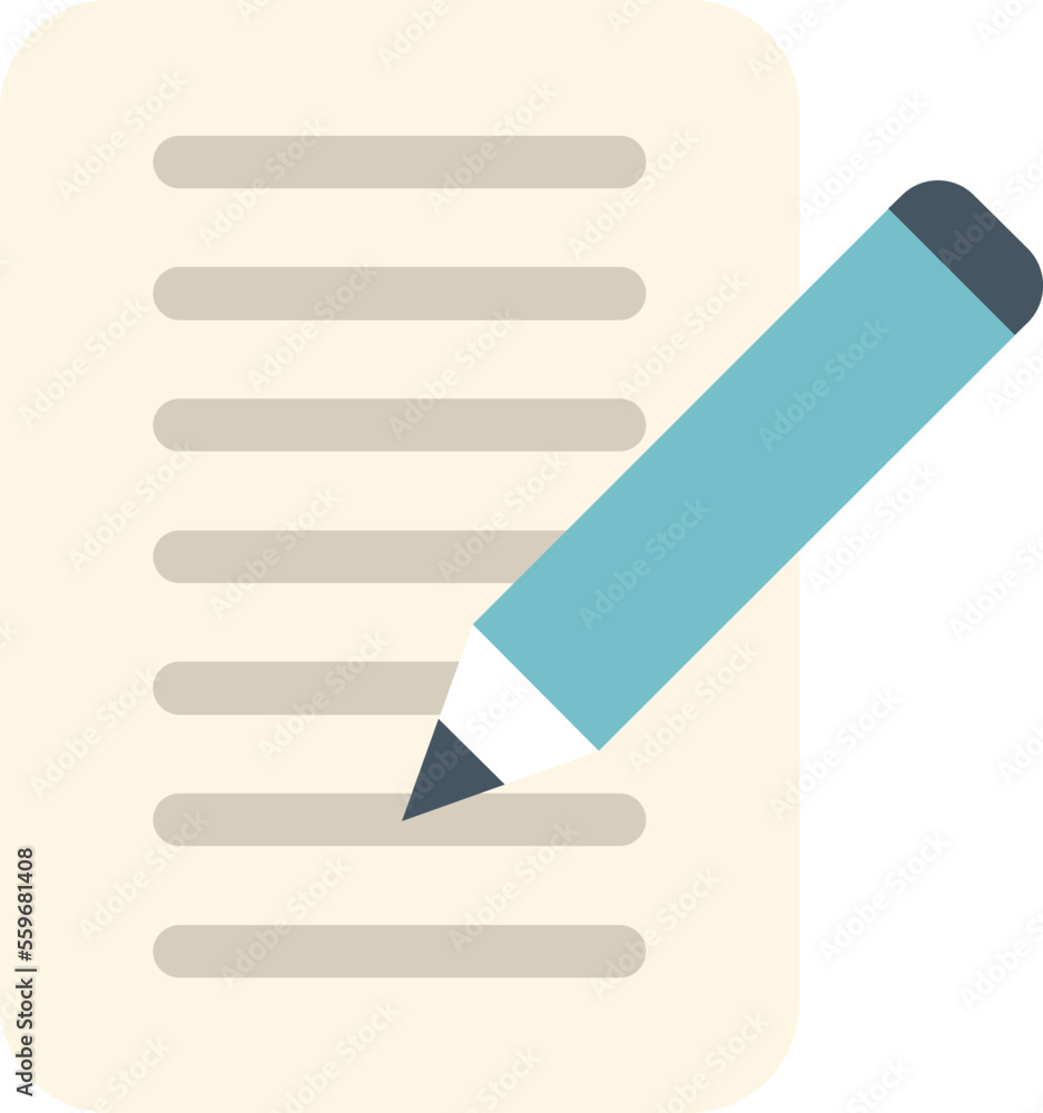 Poster write paper icon flat vector. internet app. web interface isolated