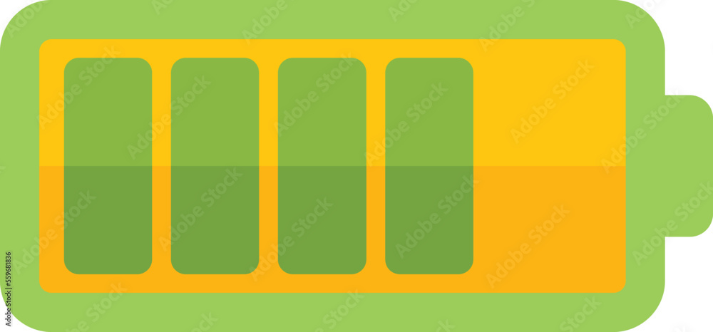 Poster battery icon flat vector. web interface. shape ui isolated