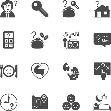 Alzheimer's Disease and Prevention, Health care and medical concept, Vector Solid icons set