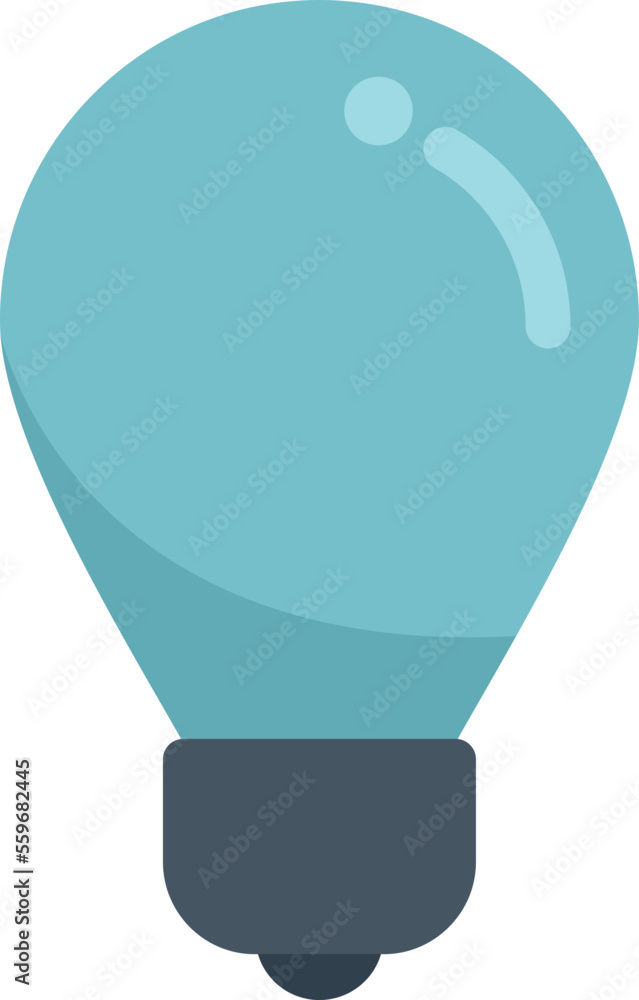 Poster bulb icon flat vector. computer interface. box ui isolated