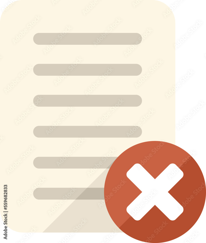 Poster rejected document icon flat vector. message digital. button web isolated