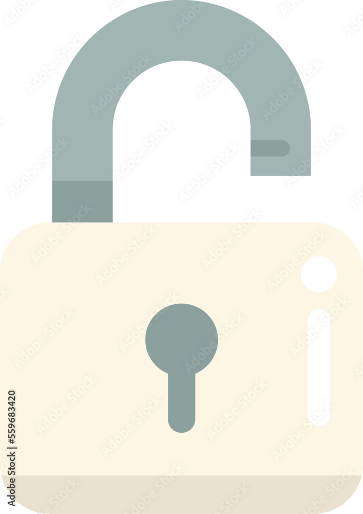 Aufkleber padlock icon flat vector. digital interface. face system isolated