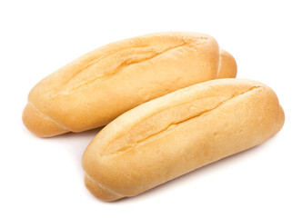 closeup of french baguette isolated on white.