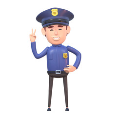 3d render of cartoon policeman