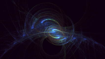 3D rendering abstract colorful fractal light background