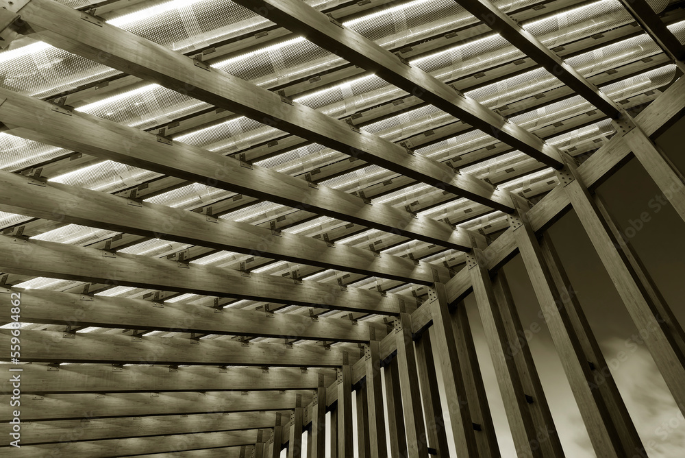 Poster interior of modern architecture. building abstract background