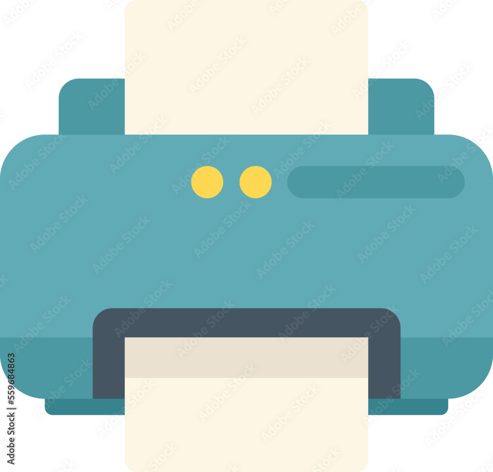Poster printer icon flat vector. ui interface. internet ui isolated