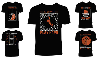 Basketball T Shirt Design Collection Vector Illustration 