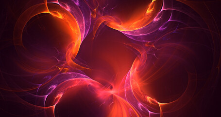 3D rendering abstract colorful fractal light background