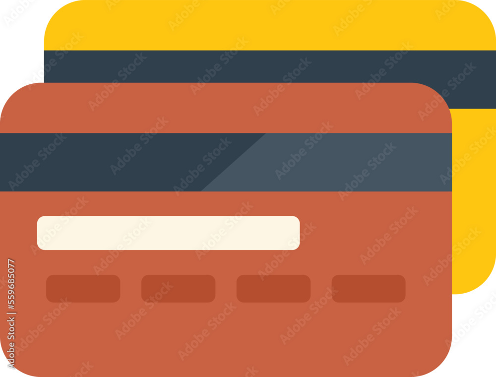 Aufkleber credit card icon flat vector. interface ui. game system isolated