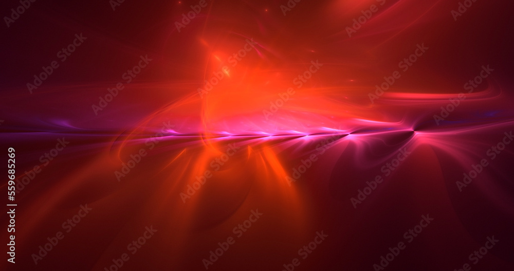 Poster 3d rendering abstract colorful fractal light background