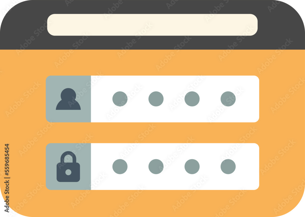 Poster web login icon flat vector. internet interface. website pin isolated