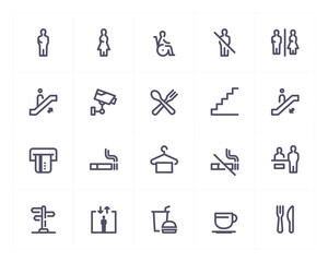 Service line icon set. Vector illustration on white background. Pixel perfect.