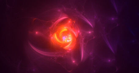 3D rendering abstract colorful fractal light background