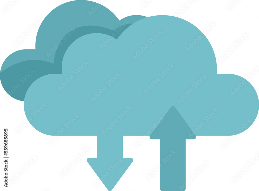 Poster data cloud icon flat vector. web button. internet interface isolated