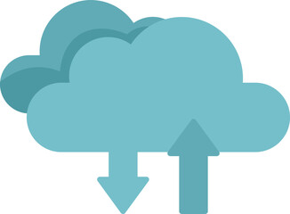 Data cloud icon flat vector. Web button. Internet interface isolated