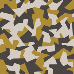 Geometric camouflage texture seamless pattern. Abstract modern military sport ornament for fabric and fashion textile print. Vector background.