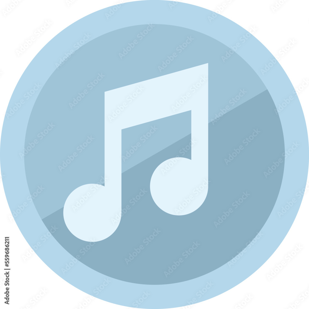 Poster music button icon flat vector. web interface. time design isolated