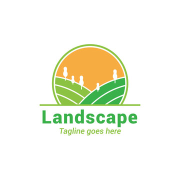 Agriculture garden farm logo design, Landscape Logo Design