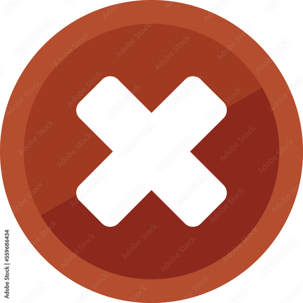 Aufkleber rejected circle icon flat vector. button interface. email contact isolated