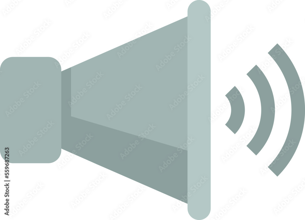 Poster loud speaker icon flat vector. button interface. pin play isolated