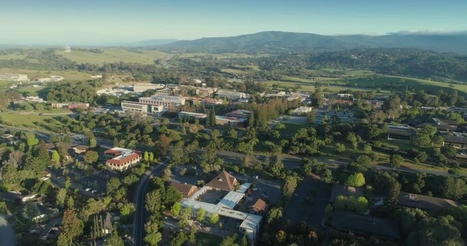 Aerial: SLAC National Accelerator Laboratory in Menlo Park. Silicon Valley, USA  19th April 2022