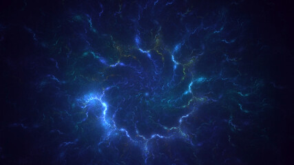 3D rendering abstract blue fractal light background