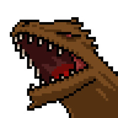 Fototapeta premium pixel art dinosaur monster head