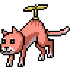 Obraz premium pixel art propeller cat fly