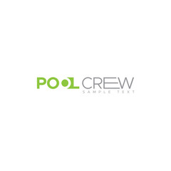 This is a minimalist typography logo called Pool Crew.