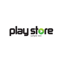 Play store typography logo with play icon included.