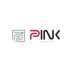 Pink typography logo, This word is designed with cleanliness and quality.